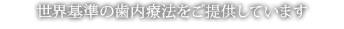 世界基準の歯内療法をご提供しています